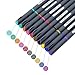 Ohuhu Fineliner Color Pen Set/ Fineliner Markers, 0.38mm Colored Fine Liner Sketch Drawing Pen, Pack of 10 Assorted Colors