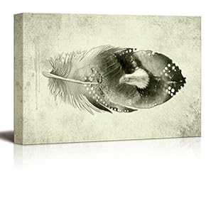 Wall26-Canvas Wall Art-Feather-Giclee Painting Wall Bedroom Living House Decoration Home Art - 12x18 inches