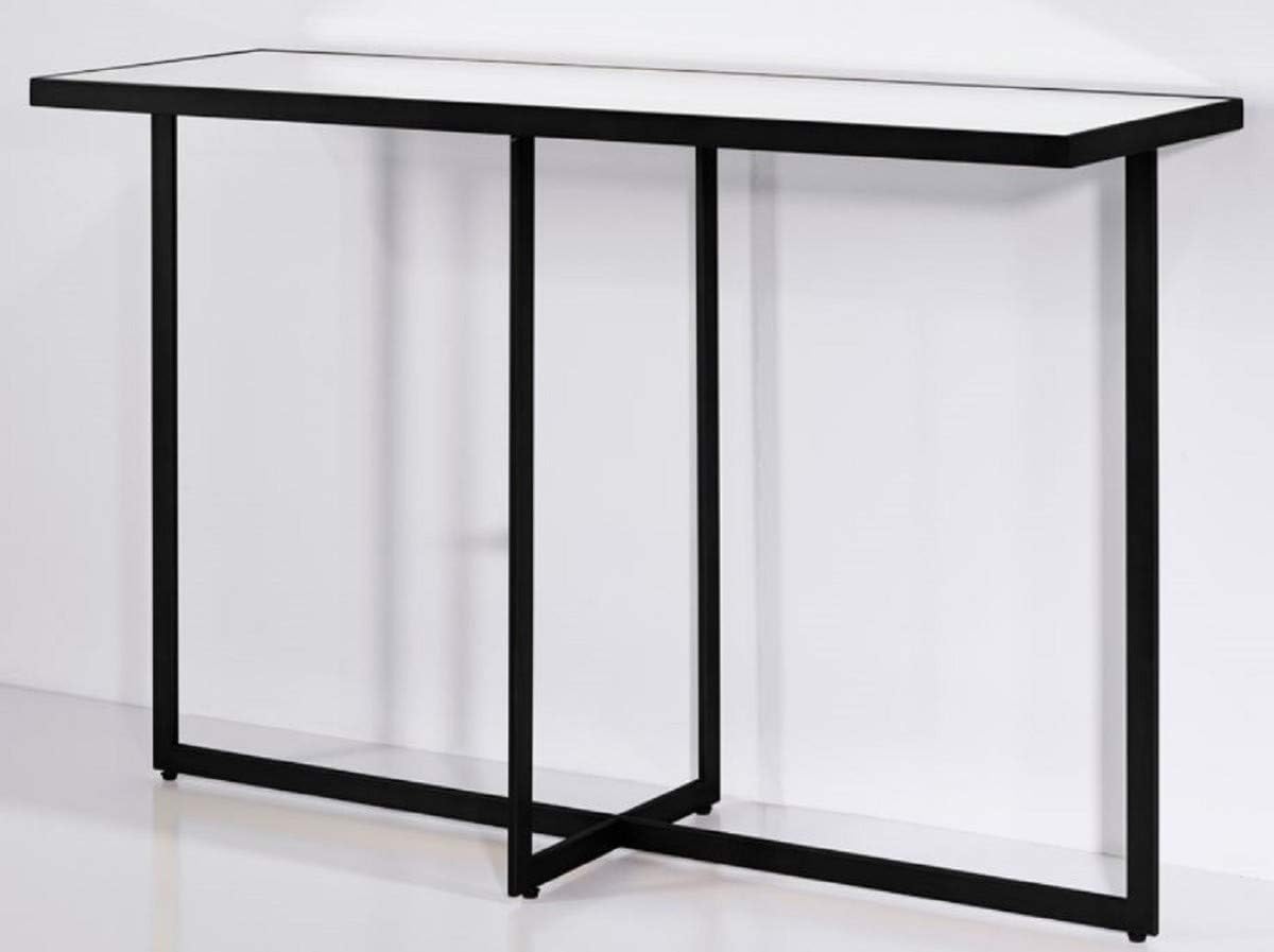 Casa Padrino Console Black 120 X 40 X H 77 Cm Rectangular Metal Console Table With Mirror Glass Living Room Furniture Amazon Co Uk Kitchen Home