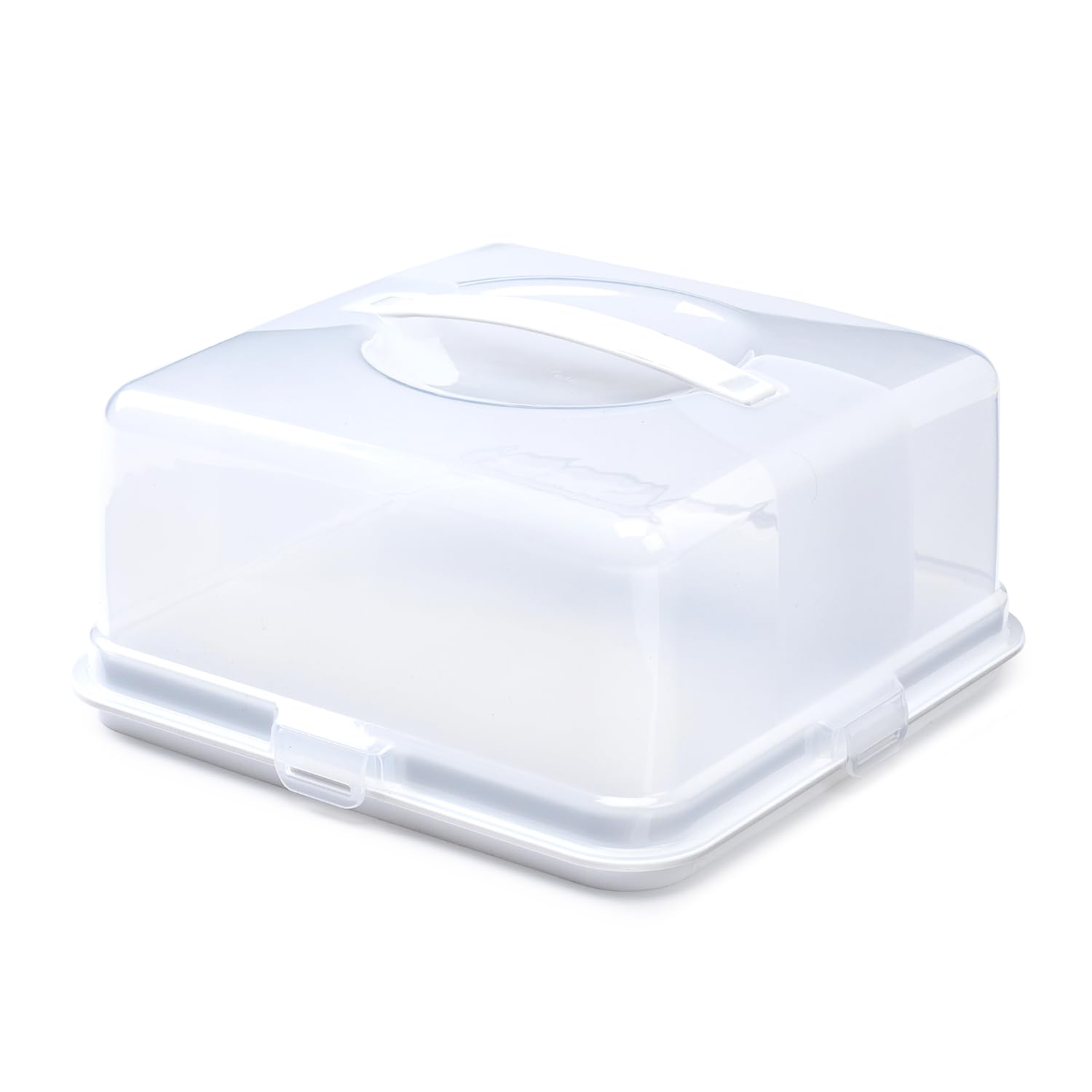 Whitefurze Square Cake Box, Plastic, White