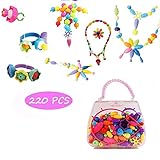 Edycur Pop Beads DIY Jewelry Making Kit, Art Crafts Toys for 3, 4, 5, 6, 7,8 Year Old Kids Girls,Hair Clasp,Necklace, Bracelet and Ring,Best Toys Gift for Kids