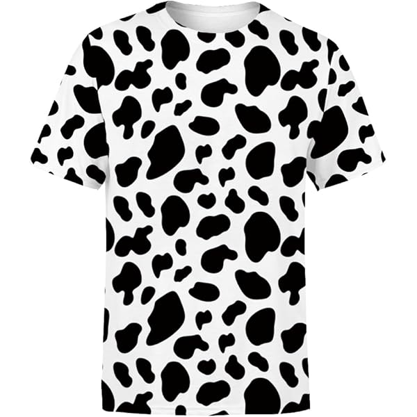 DSXSJQO Cow Print Texture Pattern Men Long Sleeve Tee T