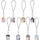 HOBBIESAY 8 Styles 16Pcs Enamel Cat Phone Charms 9.2cm Cute Animal Mobile Phone Straps Aesthetic Cell Phone Pendants Accessories for Phone Bag Keychain Airpods Camera Wallet Decor