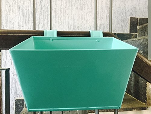 First Smart Deal Metal Railing Square Planter Plain Small - Powder Blue