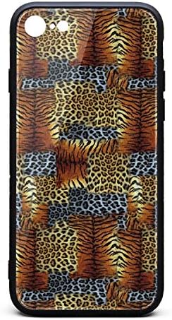 Phonerebey iPhone 7/8 Case,Leopard Print Digital Print Animal Skin Tiger Anti-Scratch Shockproof Slim Cover Case Compatible with Apple iPhone 7/8 Case,TPU and Tempered Glass