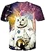 RXBC2011 Universe White Cat Astronaut Short Sleeve T-shirts (L)