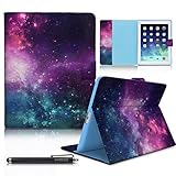 iPad Case, iPad 2/3/4 Case, HAOCOO Stylish Art Printed Flip PU Leather Stand Protective Case with Card Slots for Apple iPad 2/3/4 Generation (9.7 Inch) (Galaxy)