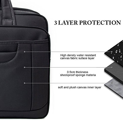 Ytonet-Laptop-Briefcase156-Inch-Laptop-BagBusiness-Office-Bag-for-Men-WomenStylish-Nylon-Multi-Functional-Shoulder-Messenger-Bag-for-NotebookComputerTabletMacBookAcerHPDellLenovoBlack-Grey