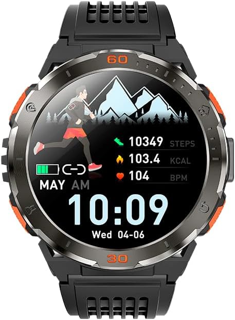 Relógio inteligente SOSPIRO R10 GPS AMOLED 1.43" – Relógio Inteligente Desportivo com Bluetooth 5.2, Monitor Cardíaco SpO2, 8 modos desportivos, 3ATM Resistente à água – Preto