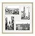 Golden State Art, 12x12 Gold Aluminum Metal Frame with Ivory Mat - Displays Four 4x6 Photos - Square Collage Frame - Real Glass, Sawtooth Hanger, Swivel Tabs - Wall Mounting, Landscape, Portrait
