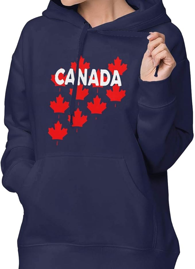 Canada Maple Leaf Women's Fashion Sweatshirt Blouse Hooded