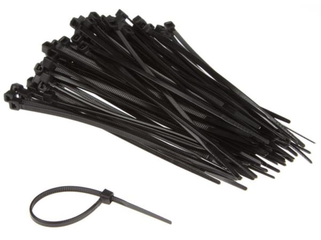 Perel ECTB100 2.5 m Nylon Cable Tie Set - Black