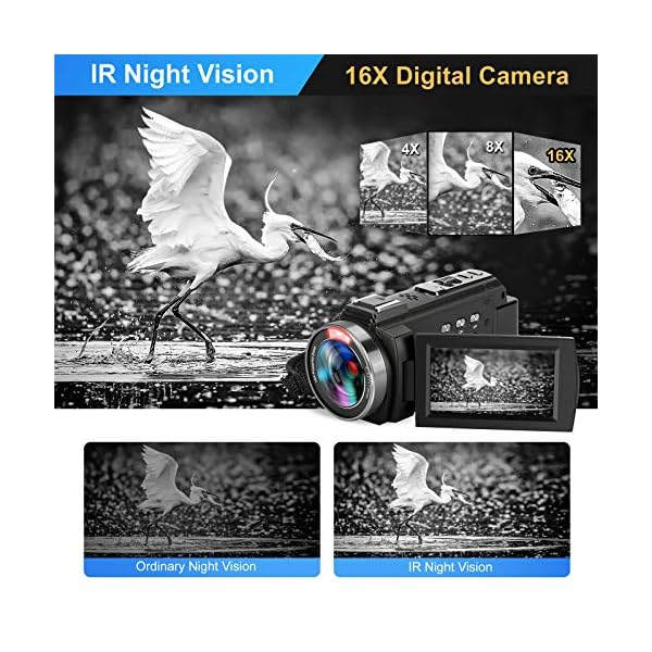 Cámara de vídeo UHD 4K 48MP 16x WiFi IR Nocturna YouTube - Imagen 6