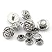 Housweety 30 Sets Silver Tone Flower Spike Rivet Studs Spots 13x12mm 8x4mm