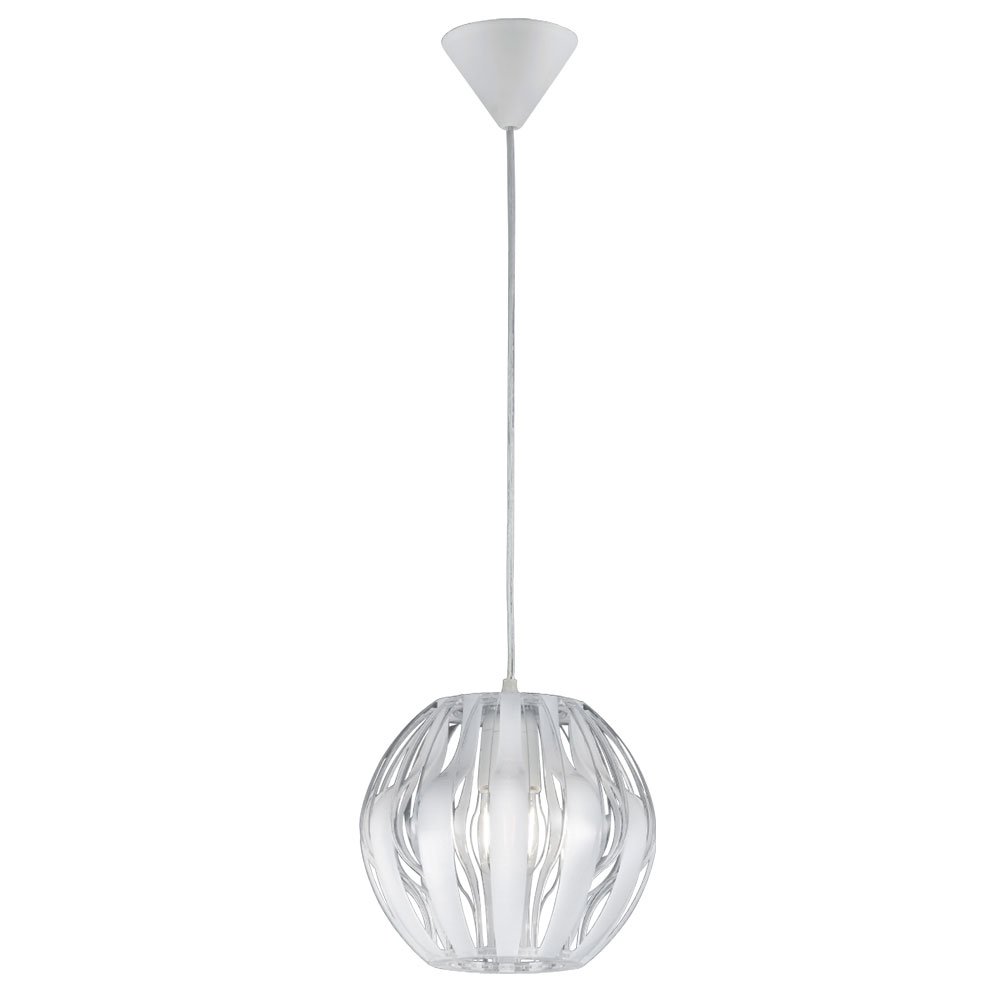 Reality Leuchten R30472001 Pumpkin A++ to E, Pendant Light, Acrylic, E27, Transparent/White, 23 x 23 x 150 cm