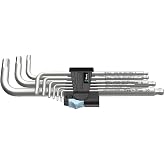 Wera - 5022720001 Stainless 3950 PKL/9 Ball-point Metric Hex-Plus Ergonomic L-Key Set with Two-Component Storage Clip, 9-Piece
