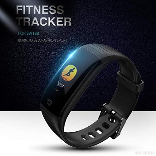 Insaneness Sports Heart Rate/Sleep Monitor Fitness Tracker Smart Watch Wrist Band Bracelet Watch Bracelet Link Ring (A)