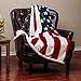 Chanasya Premium Patiotic US Flag Print Sherpa Throw Blanket - Lightweight Microfiber for Couch and Bed - Great Gift for Veteran, Friend, Men, Women, Proud American House (60x70 Inches)