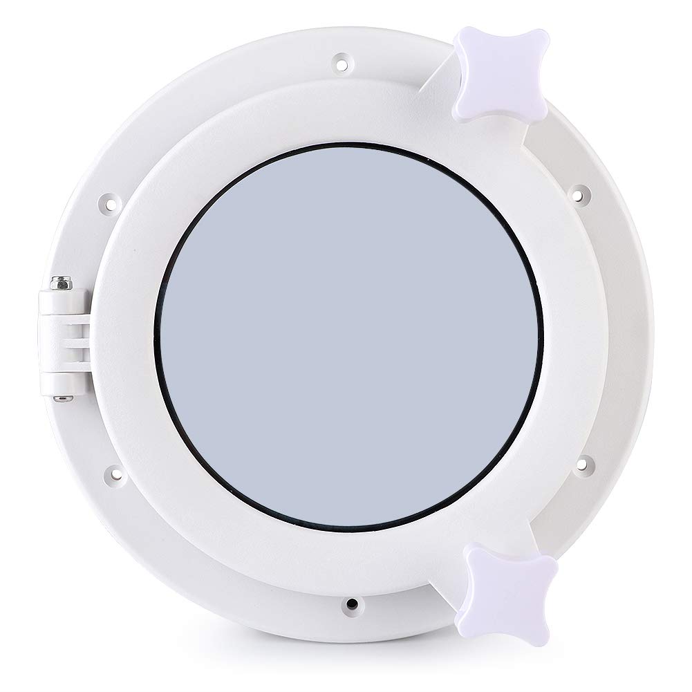 Tbest Round Porthole,Round Ship Porthole Windows,215mm Round Porthole Lighting Ventilation Yacht RV Hatch Window Portlights