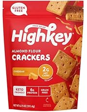 HighKey Almond Flour Crackers - Sea Salt Gluten Free Cracker, Low Carb Chips, Protein Snack Crisps & Sugar Free Keto Snacks for Zero Grain Saltine & Ketogenic Diet Friendly Food & Diabetic Foods