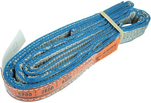 DD Sling (USA Made). 1" x 6', Flo Guard 2 Ply, Polyester Lifting Slings, Eye & Eye, Heavy Duty, 3,200 lbs Vertical, 2,600 Choker, 6,400 Basket Load Capacity (1" x 6')