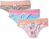 Honeydew Intimates Women's Ahna Hipster 3 Pack, Spritz Neon Beach/Floral Stripe/Heather Grey Seashell, Medium