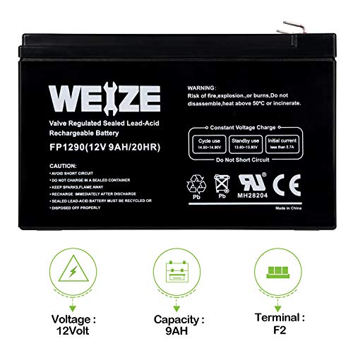 Weize 12V 9AH Rechargeable SLA Battery For APC UPS Computer Backup Power (BX1300LCD), APC Back-UPS NS 1250, 2 PACK - Thumbnail 2