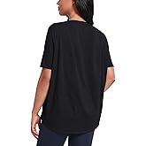 HeyNuts Women's Pima Cotton Short Sleeve Workou Shirt Boat Neck Loose Fit T-Shirts Athletic Tops Casual Shirts