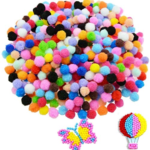 Shaoshao _100 Pieces 1 Inch Assorted Pompoms Multicolor Arts and DIY Creative Crafts