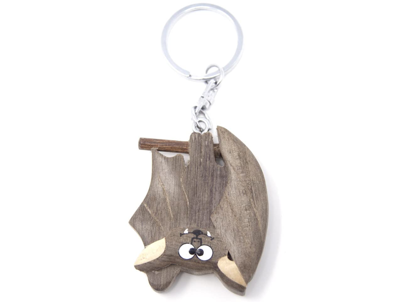 Bat hanging key chain made of wood
