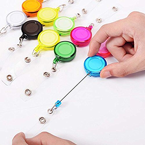 Badge Reel, Retractable Badge Reel with Metal Belt Clip, 20 Pack Retractable Badge Holder ID Badge Reel Clip with 10 Colors for ID Card Badge Holder Key Keychain Holders by Fezep