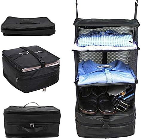 Stow-N-Go Luggage Organizer, Joyfeel Travel Shelves Portable Luggage System Suitcase Organizer - Large, Packable Hanging Travel Shelves & Packing Cube Organizer