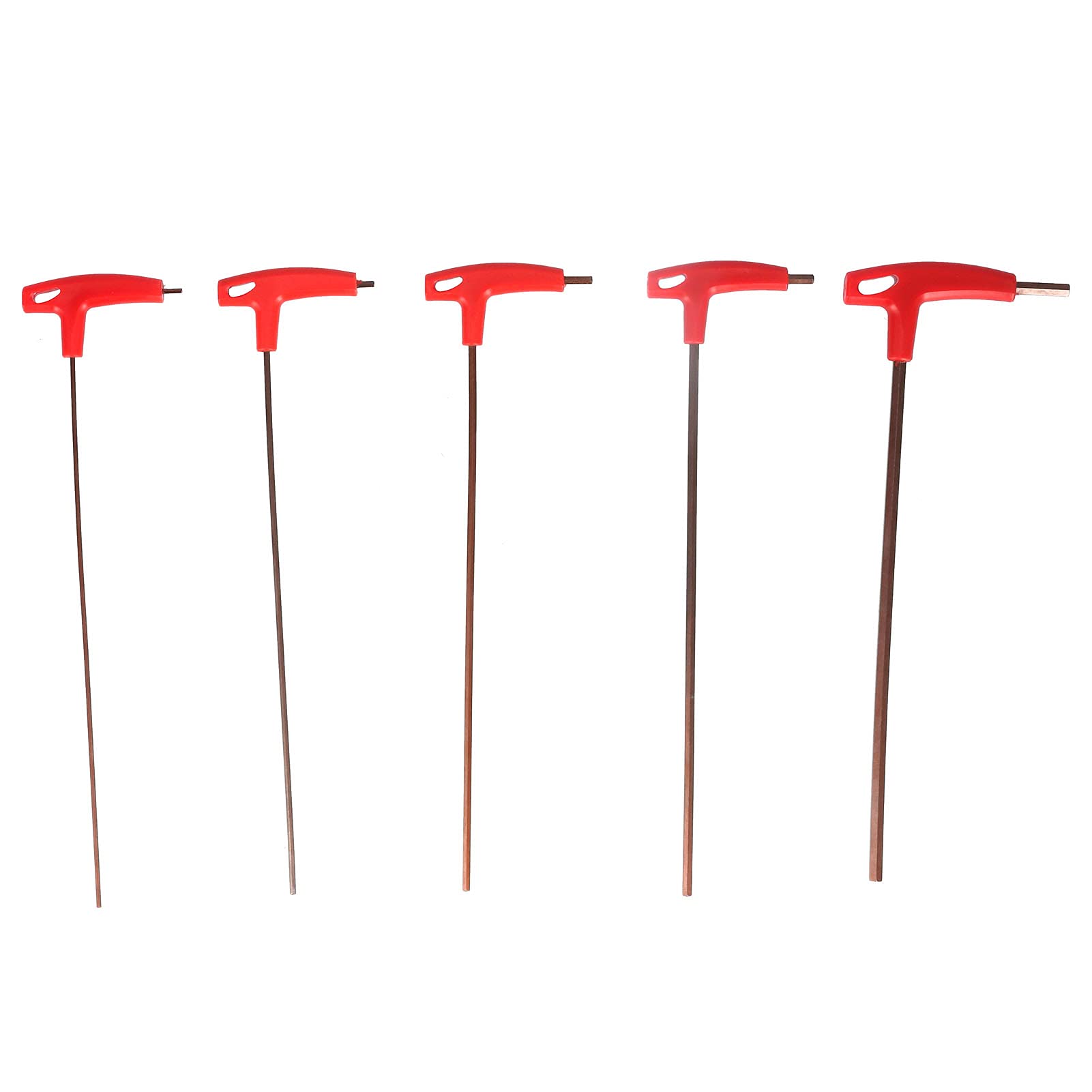 BORDSTRACT 5-Piece T-Handle Allen Hex Key Wrench Set, for Repair and Maintenance, S2 Alloy Steel Hex Wrench Kit with Extended Handles