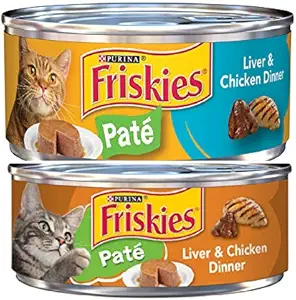 6 Cans of Purina Friskies Wet cat Food 5.5oz ea (Pate Liver & Chicken Dinner)