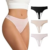 Wezest Seamless Workout Thongs for Women Invisible Thong Panty Liners G-String Thongs Underwear
