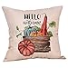 TOWSIX Set of 4 Fall Pillow Covers 18x18 inch Pumpkin Truck Maple Leaf Throw Pillow Case Autumn Theme Thanksgiving Decorative Throw Pillow Covers for Sofa Farmhouse Fall Decoration