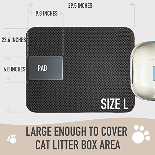 Shekkam Cat Litter Mat Large DoubleLayer Litter Trapping Mat, Diamond Larger Holes for Any Cat