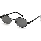 hnbliv Retro Oval Sunglasses for Women Men Shade UV400 Protection Trendy Style