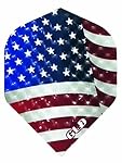 3 Sets of 3 Dart Flights - 30-9082 - Dimplex USA Flag Standard Double Thick Dimpled Flights by Dart Brokers