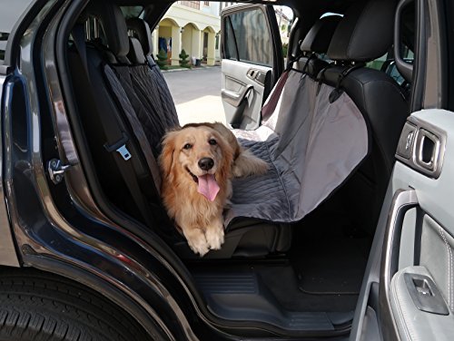 UsefulThingy Dog Car Seat Covers for SUV Cars - Back Seat Protector Rear Organizer - Small Medium or Large Pets Dogs - Waterproof Hammock 2 Colors(Grey)