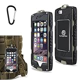 iPhone 6 Hybird Slim Case: LongRise Slim Defender iPhone 6s Hybrid Rubber Silicone+PC Running Case with Touch ID and Hook for iPhone 6 6S 4.7 inch (Black+Army Green) ¡­