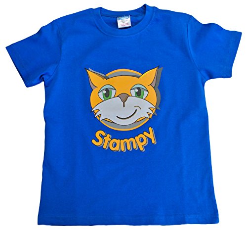 Girls Boys Unisex Stampy Cat Unisex T-shirt You Tuber StampyLongNose Youtube Tee FACE 8 to 12 (10, Blue)
