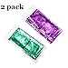 Wonder4 2 Pack Sequin Pillow Case 16x16 inches Reversible Cushion Cover Change Color Cotton Linen Couch Mermaid Throw Pillow Cover for Decoration (Green Blue & Black)