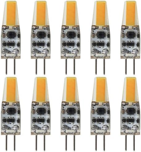 TIANZHILANSKY Pack 10,Mini G4 LED Bulb 12V-24V DC or 12V AC 1.5W Watt 180 Lumens COB 1505 Silicone Lamp Equivalent to 20W Halogen Bulb Replacement Warm White 2700K