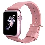 JSGJMY Apple Watch Band 38mm Leather Replacement Strap for iWatch Series 2 Series 1 Edition Sport-Rose Gold
