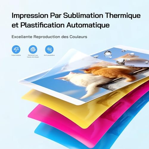Imprimante Photo instantanée de 54 Feuilles (4 x 6 Pouces), Prend en Charge la Connexion Wi-FI, Applications de retouche Photo créatives pour Smartphone