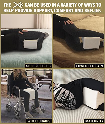 Orthopedic Memory Foam Knee Pillow – Contoured Pain Relief Support Wedge For Sciatic Nerve, Hip Joint, Leg & Back Pain – Hypoallergenic Washable Bamboo Cover - Side Sleepers, Maternity Xtreme Comforts