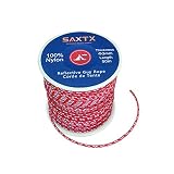 SAXTX 100% Nylon 164 Feet 3mm Double Reflective Guyline Cord with Bobbin, High-Visibility Tent Rope Guy Lines for Rain Tarps, Tents, Hiking, Camping & Survival Gear, 50meter, Red