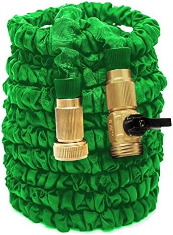 Garden Hose, Expanding Garden Hose, 50ft Expanding Solid Brass Fitting Garden Hose Lightweight Durable Heavy Duty Flexible Pressure Washer Water Hose for Car Wash Cleaning Watering Lawn Garden Plants