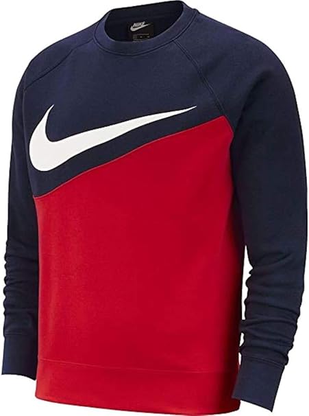 Amazon.com: Nike Men's NSW Swoosh Fleece Crew Sweat Shirt (XX-Large) Red/Blue: Clothing